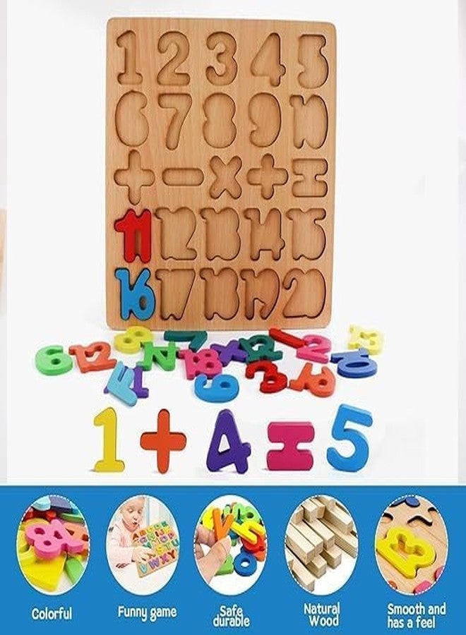 CAPSEA Colorful Wooden Puzzle 3 Set Capital Alphabets (ABCD), Numbers (1234) & Small Alphabet (ABCD) Learning Educational Board for Kids - Image 4